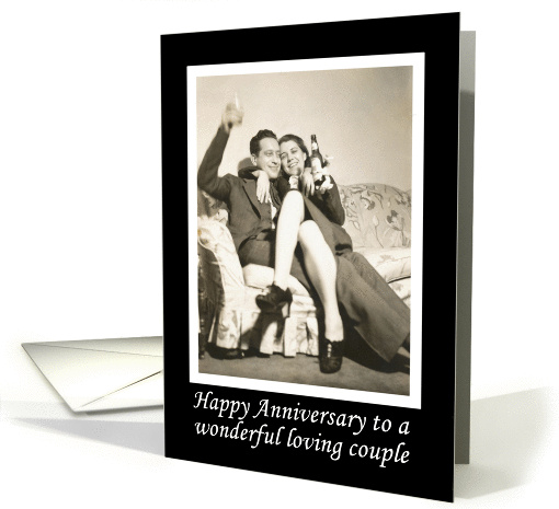 Happy Anniversary sexy couple - Retro card (496784)