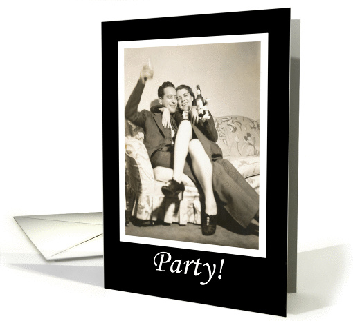 Happy Party Invitation - Retro card (496788)