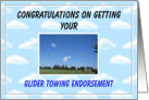 GLIDER TOWING Congratulations card