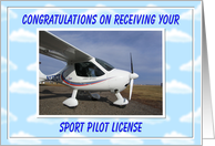 SPORT PILOT Congratulations card
