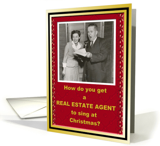 Real Estate Agent Christmas Holiday thank You card (506110)