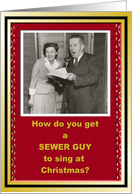 Sewer Guy Christmas Holiday thank You card