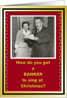Banker Christmas Holiday thank You card