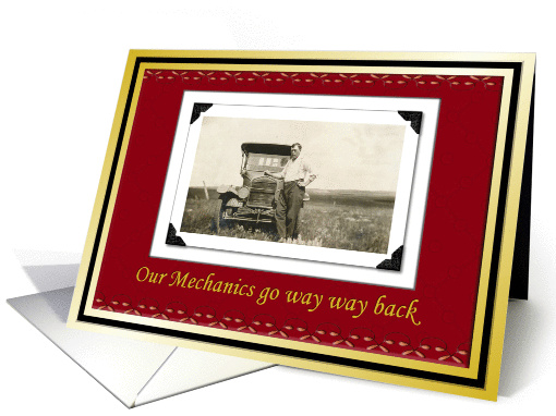 Mechanics auto repair Christmas Holiday thank You card (506441)