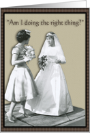 Nervous Bridesmaid - Friend - Vintage look card