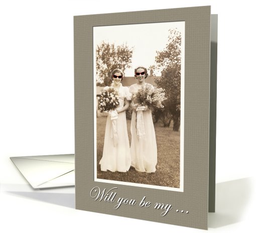 Be my Bridesmaid best Friend? - Comical look card (511793)