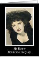 Beautiful Lesbian Partner Birthday - RETRO card