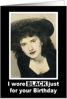Black Dress Birthday for Friend - RETRO card