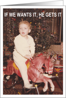 Christmas Spoiled Brat - ADULT card