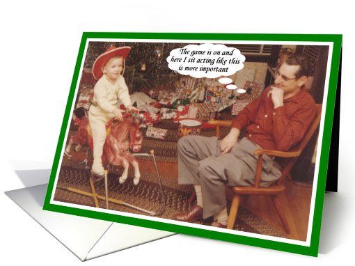 Christmas Boy vs. Football - FUNNY card (526822)