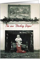 Stocking Diaper - Christmas Holiday - FUNNY card