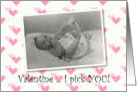 Valentine Nose Picker Baby - Retro - FUNNY card