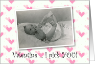 Valentine Nose Picker Baby - Retro - FUNNY card