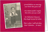 Valentine Grandchilden Grandson - Retro card