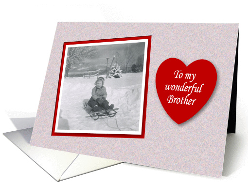 Valentine's Day Brother - Girl on Sled card (536839)