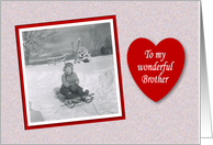 Valentine’s Day Brother - Girl on Sled card