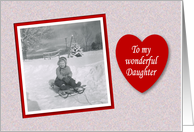 Valentine’s Day Daughter - Girl on Sled card