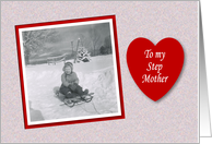 Valentine’s Day Step Mother - Girl on Sled card