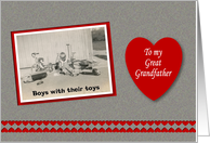 Valentine’s Day Great Grandfather - Boy Toys card