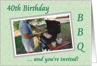 40th bbq Birthday invitation card