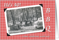 GUY 40th bbq Birthday invitation card