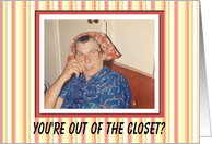 Lesbian Out of the Closet Congratulations - Funny card