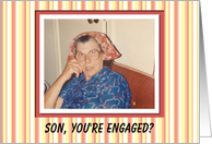 Son Engaged Congratulations - I APPROVE! card