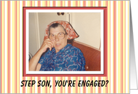 Step Son Engaged Congratulations - I APPROVE! card
