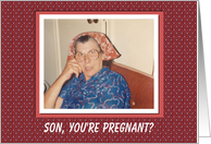 Son Pregnant Congratulations - FUNNY card