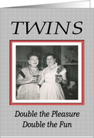 Twin Birthday - FUNNY card