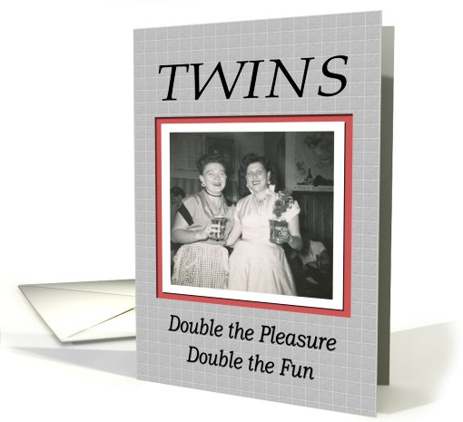 For Twins Birthday - FUNNY card (567824)
