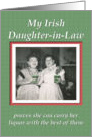 Saint Patrick’s Daughter in Law - FUNNY card