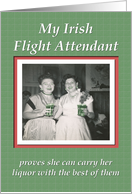 Saint Patrick’s flight attendant - FUNNY card