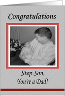 Congratulations Baby Dad Step Son card