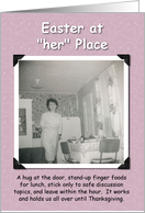 Easter at her Place - FUNNY RETRO card