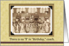 Coach Birthday Hockey Vintage Funny card
