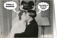 Bridesmaid Thanks - Kissing couple card