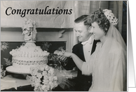 Wedding Money Congratulations - Cutting Cake card