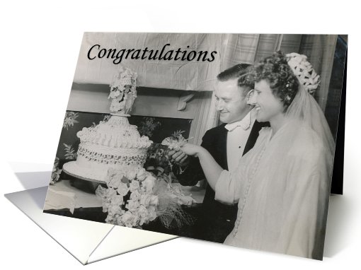 Wedding Congratulations - Cutting Cake card (748062)