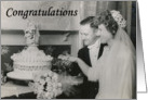Wedding Congratulations - Cutting Cake card