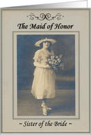 Maid of Honor - Sister - Nostalgic card