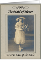 Maid of Honor - Sister in Law - Nostalgic card