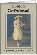 Bridesmaid - Sister in Law - Nostalgic card
