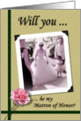 Matron of Honor - Best Friend - Nostalgic card
