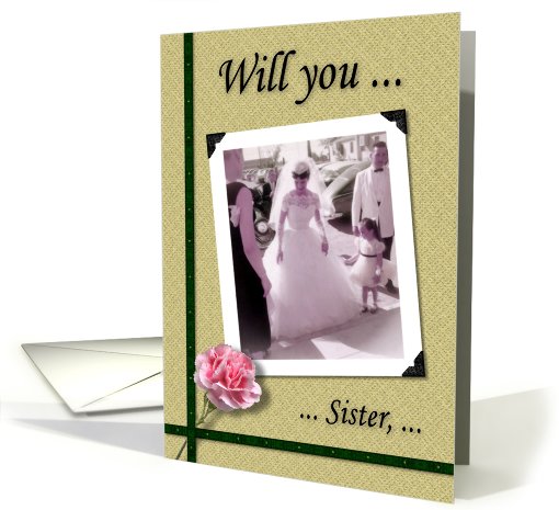 Honorary Bridesmaid - Sister - Nostalgic card (753993)
