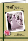 Honorary Bridesmaid - Sister - Nostalgic card