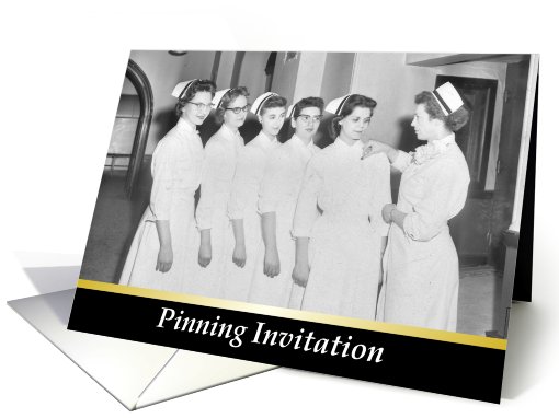 Nursing School PinningGraduation Invitation -Retro card (766117)