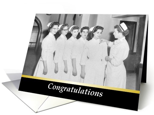 Nursing School Pinning Graduation Congratulations - Retro card