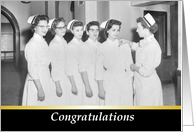 Nursing School Pinning Graduation Congratulations - Retro card