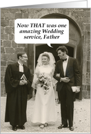 Thank youPriest -Wedding- Bride Groom-Retro card